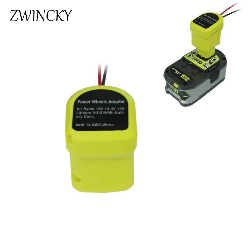 ZWINCKY New Power Wheels Adaptor for Ryobi 7.2V-20V Lithium Ni-MH Battery Dock Power Connector 14 AWG DIY tools P108 P107 P102