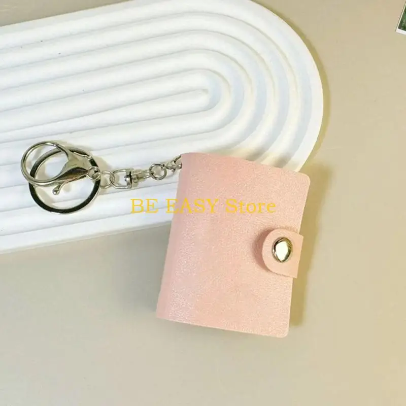 E28F 40 Pocket Photo Album Mini Album with Keychains Pocket Album Keychains Photocard Binder Album Mini Photo Card Books Holder