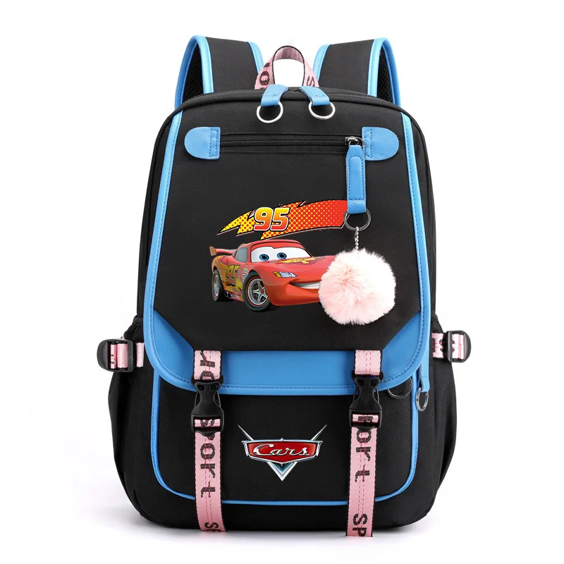 Pixar Cars Lightning McQueen Backpacks Teenager USB Charging Laptop Backpack Women Men Rucksack Travel Bag Mochila