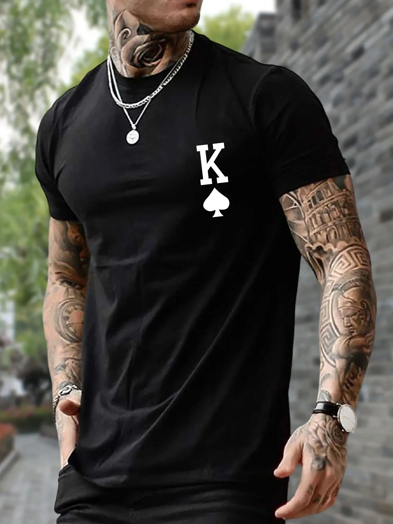 camiseta-masculina-de-manga-curta-poker-'k'-casual-multicolorida-de-algodao-solta-oversized-personalizada-tendencia