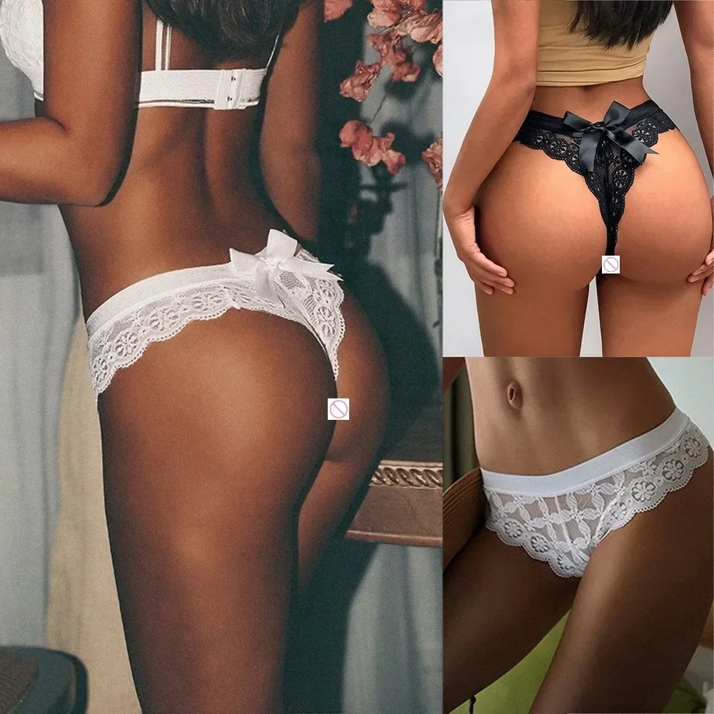 

Ladies Sexy Lace Thong Transparent Sexy Bow Briefs Glamour Low Waist Underwear Sexy Sexy Lace Underwear Plus Size Mix