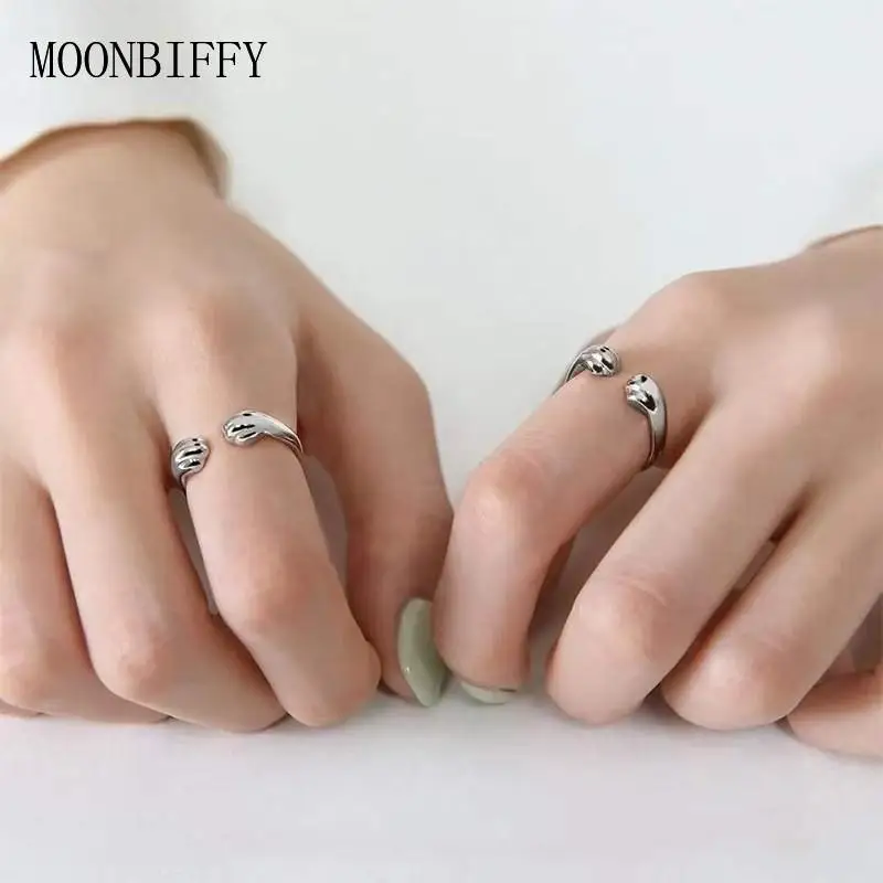 

Cat Paw Print Ring Fantastic Cat Imprint Silver Color Simple Style Design Women's Rings Cute Women Party Gift Jewelry