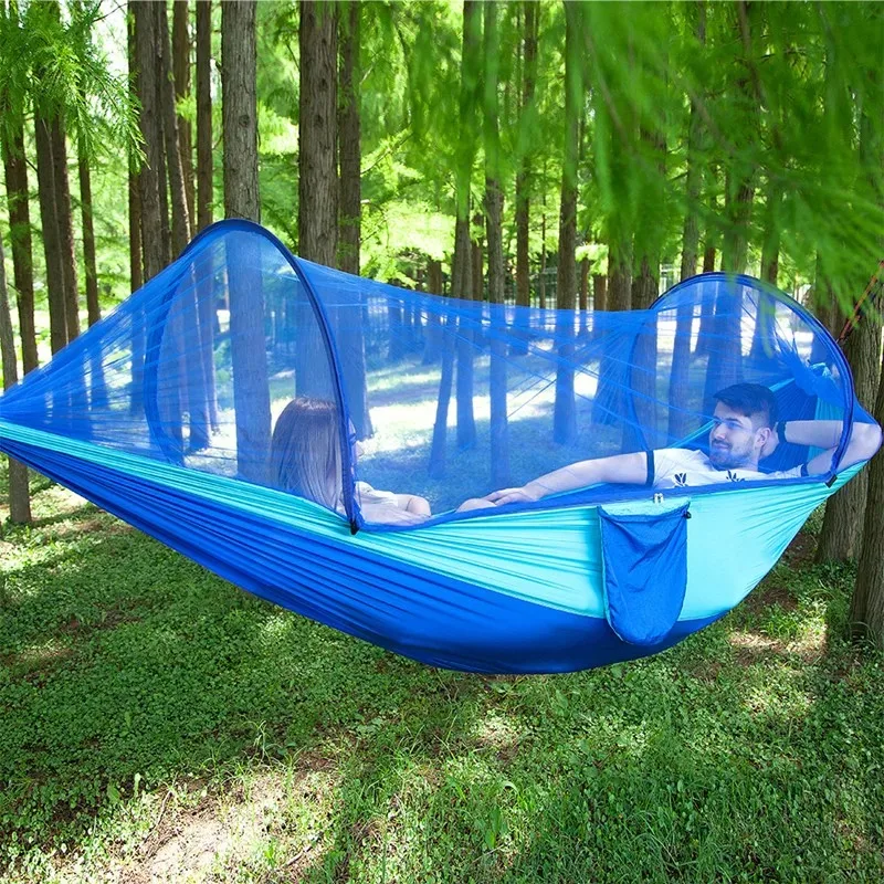 Camping Hammock with Mosquito Net, Pop-Up, Light, Portable, Outdoor Parachute, Swing, Sleeping, Stuff, New