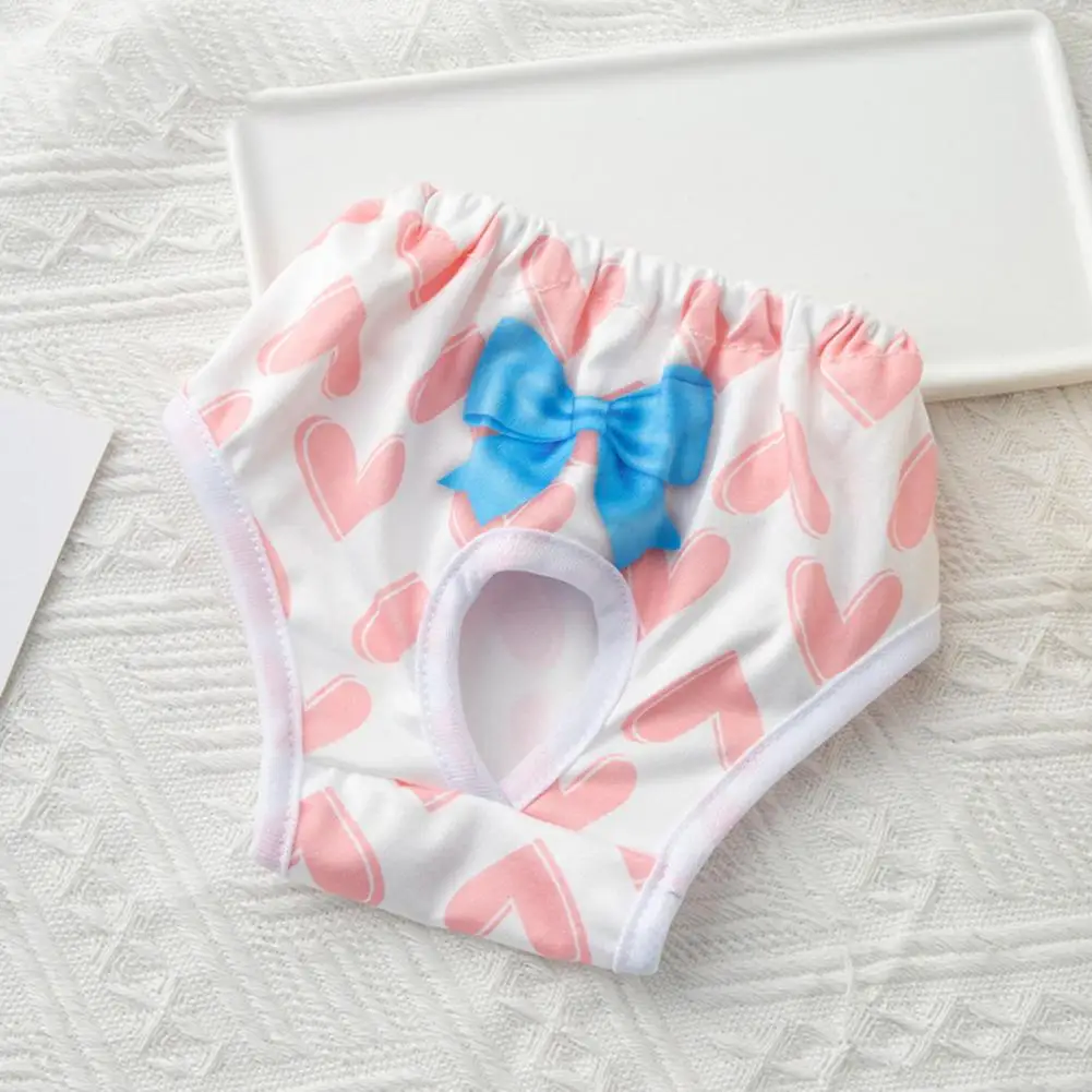 Pet Menstrual Pants Absorbent Dog Diapers Prevent Mess Breathable Bow Dog Clothes Elasticity Pants Physiological Diapers Dogs