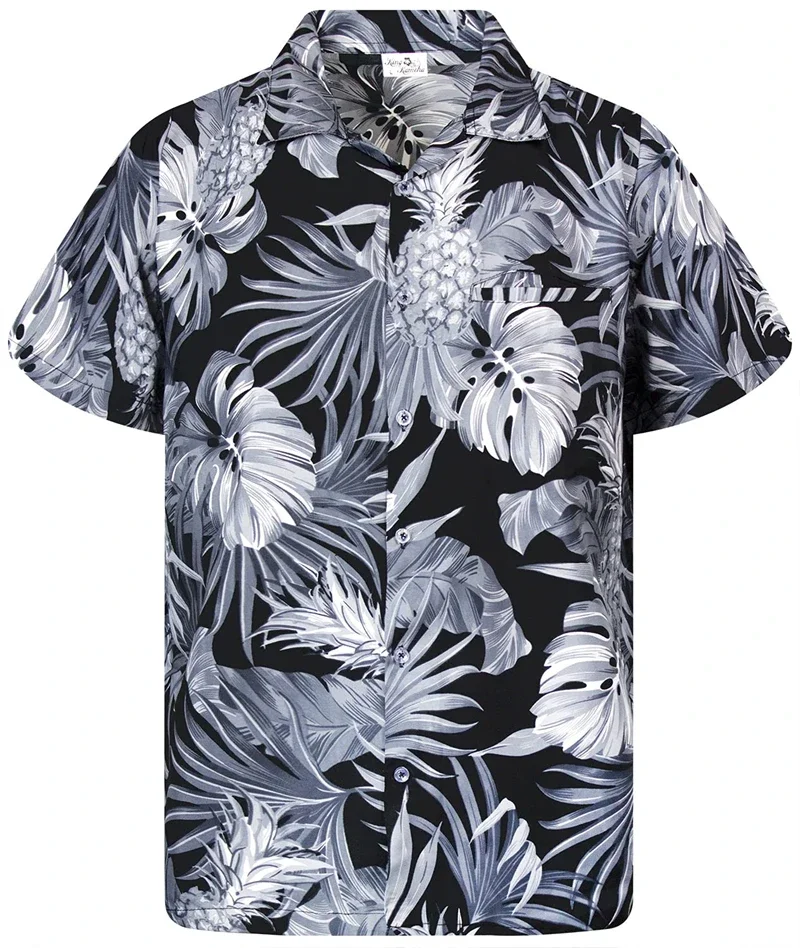 Summer Men's Hawaiian Floral Social Casual 3D Printed Short Sleeve Shirt Beach Island Vacation Luxury Stylish Pattern Apparel