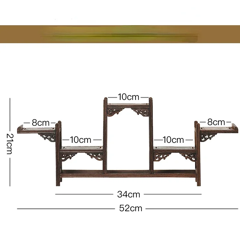 Small Solid Wood Ornamental Shelf - Home Decoration, Tea Set Stand, Teapot Display Shelves, Tabletop Decorative Rack