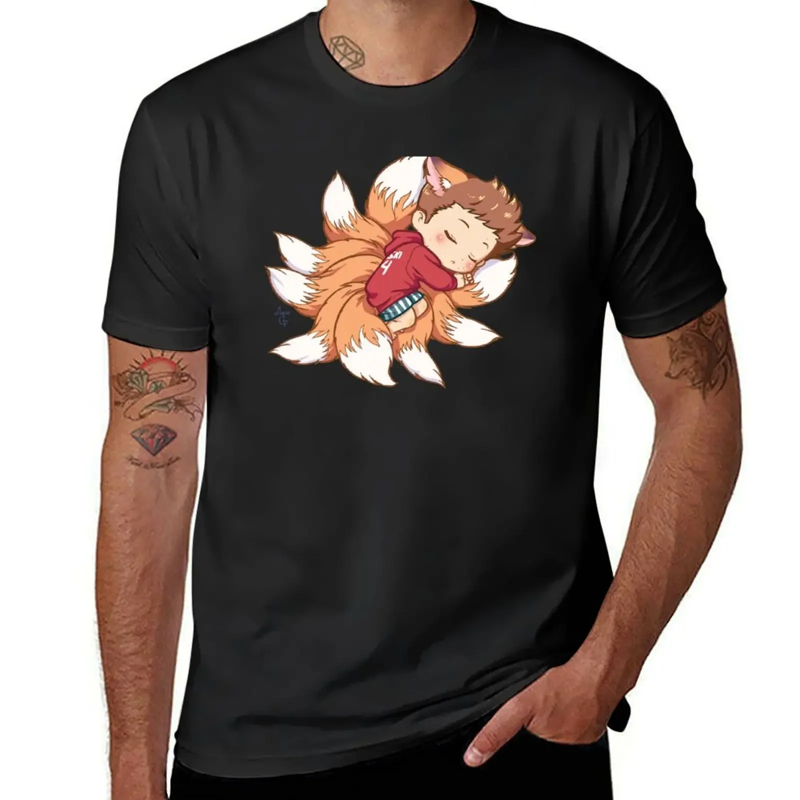 

Sleepy Nogitsune T-Shirt kawaii clothes essential t shirt blacks luxury designer funny t shirts men