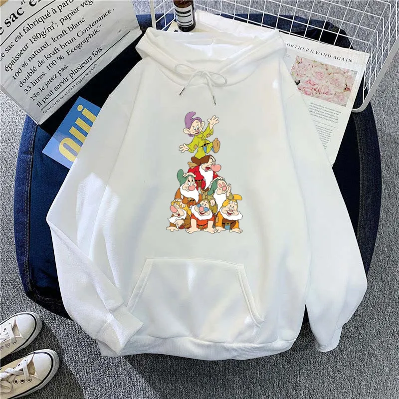 Hoodies Women Cartoon Snow White and The Seven Dwarfs Streetwear Kawaii Tops Anime Princess Sweatshirts Female Clothing