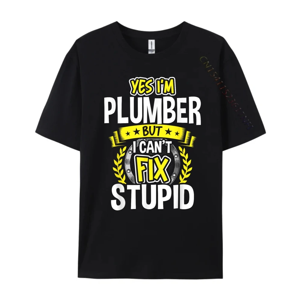 نعم أنا سباك الرجال تي شيرت جودة عالية المتضخم تي شيرت بلايز الاتحاد الأوروبي حجم بارد