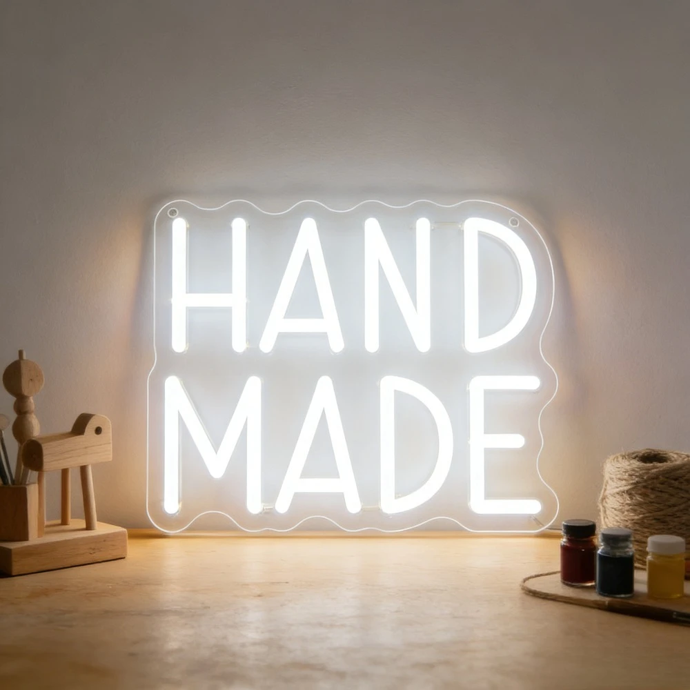 

HAND MADE LED Neon Sign Artisan Craft Studio Home Decor Warm White Glow Wall Art Lighting Gift for DIY Lovers Unique Ambiance