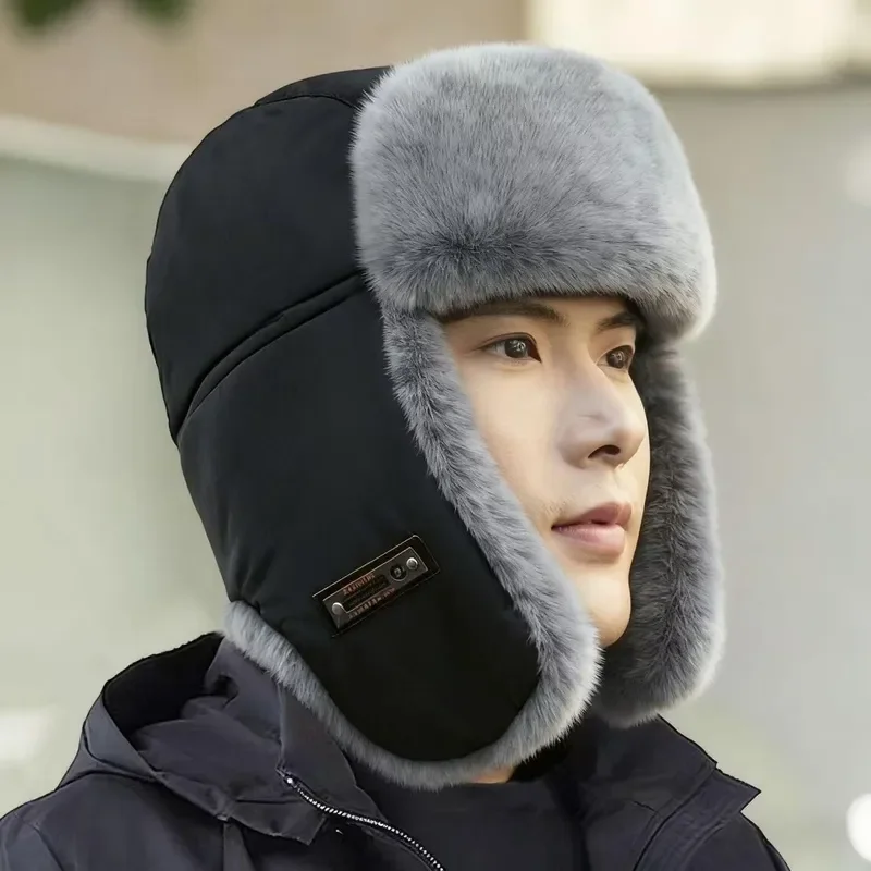 Lei Feng hat men's winter velvet thickened cycling winter cold windshield hat ear protection cotton Northeast hat versatile