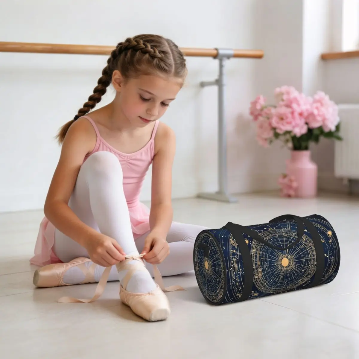 Starry Night Sky With Glowing Golden StarLuggage Bag Large Capacity Duffle Tote Bag Handbags Gym Bags Fitness Bag for Boys Girls