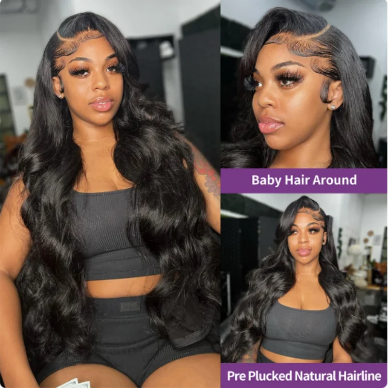 40 inch full brazilian boby wave hd lace frontal human hair wig for women choice 13x6 lace front preplucked cheap wigs on sale