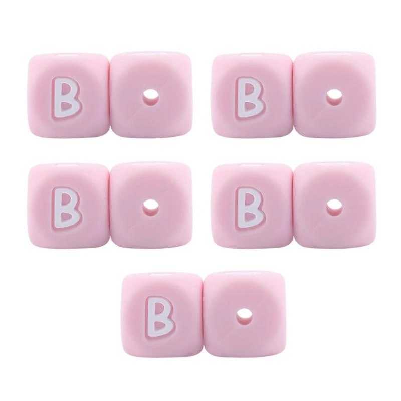 

Cube Letter Beads Bulk 10PCS Silicone Teether Toy DIY Making Bead Kits 15UB