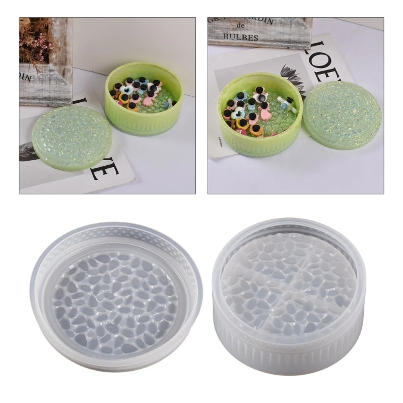 

Resin Molds DIY Round Storage Box Silicone Mold for DIY Craft Home Decoration N2UE