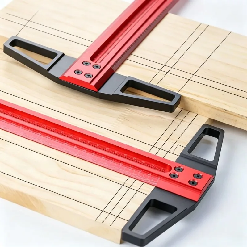 Line Drawing Ruler Aluminum Alloy Measuring Tool Multifunctional High-precision Ruler Woodworker Plank Planning Accessories