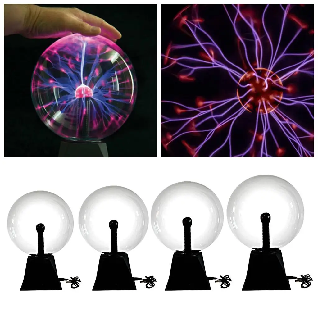 Nebula Plasma Ball Globe Sphere Light USB Table Lamp Red Night Light for Kids Bedroom Party Decoration