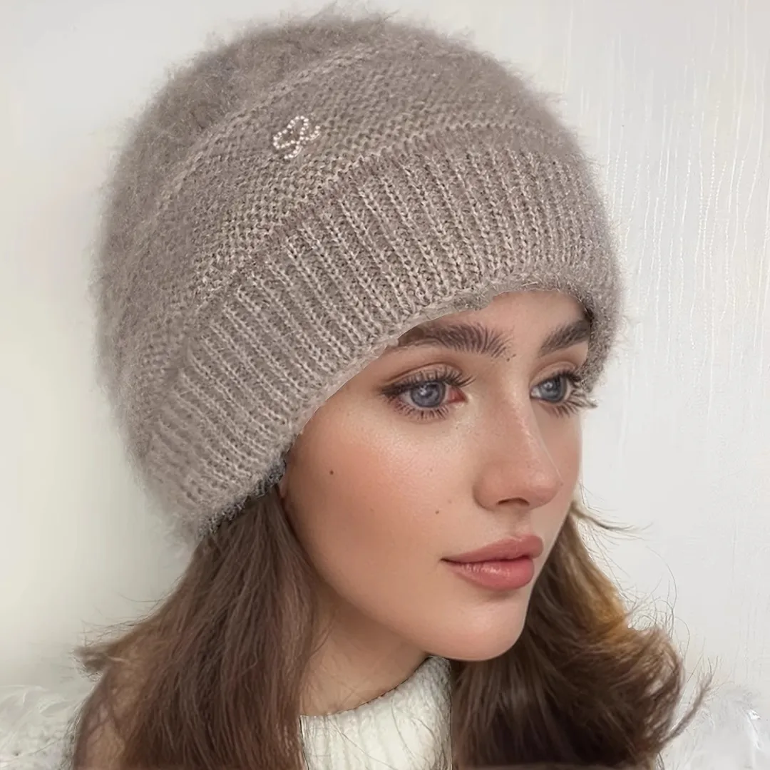 1pc Knit Hat With Lining, Women\'s Warm Ear Protection Winter Hat, Fashionable All-Match Design Suitable For Daily Wear And Skiin