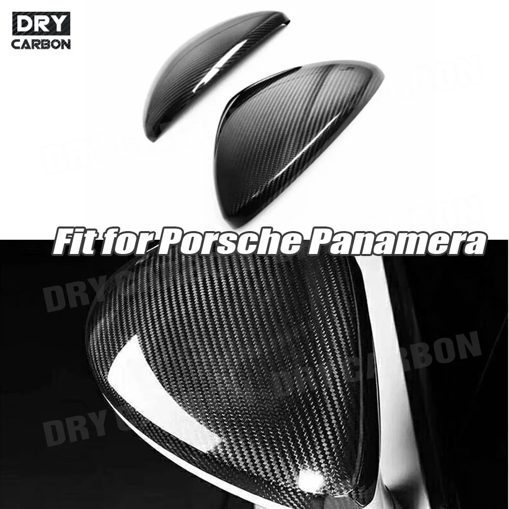 

Carbon Fiber Door Side Mirror Trim Sticker Covers For Porsche Panamera 2014 2015 2016 Add on style Rearview Mirror Cover Caps