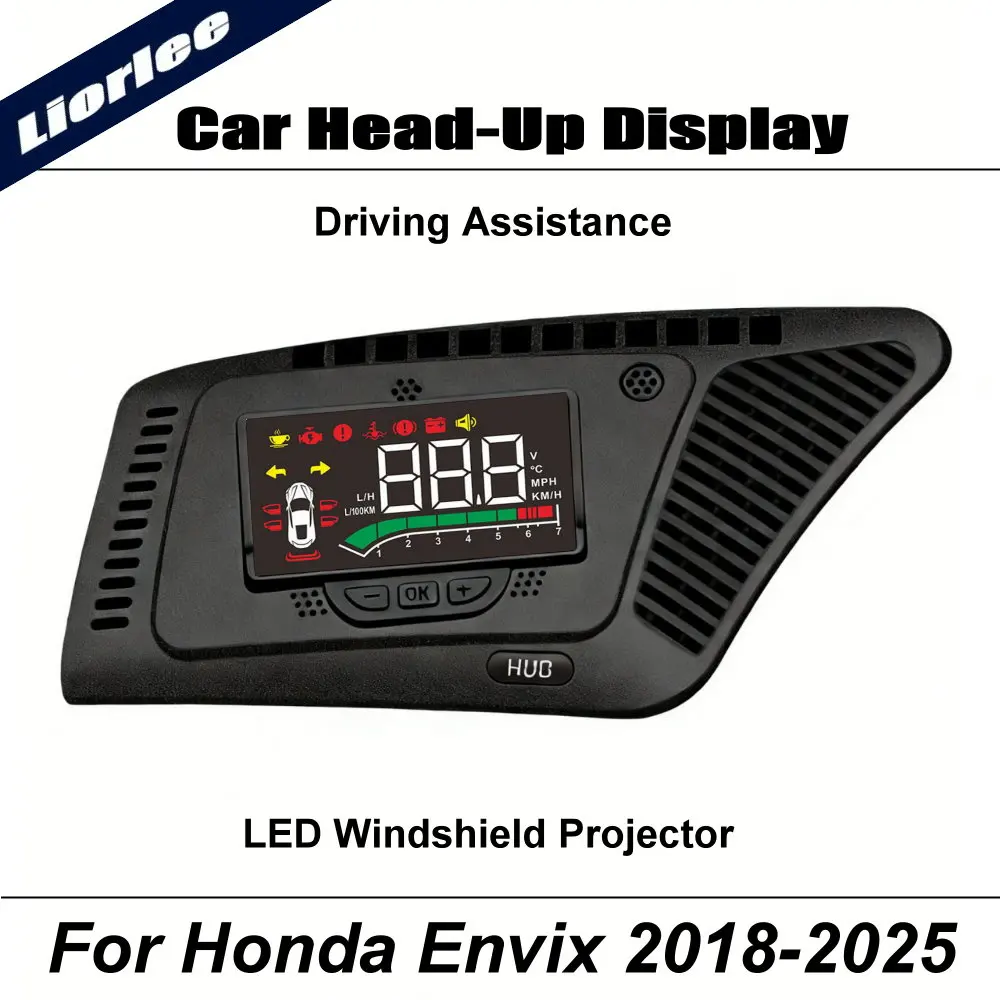 Car LED Projector For Honda Crider Envix 2018-2025 Auto HUD Head-Up Display Windshield Safe Driving Assistance Accessories