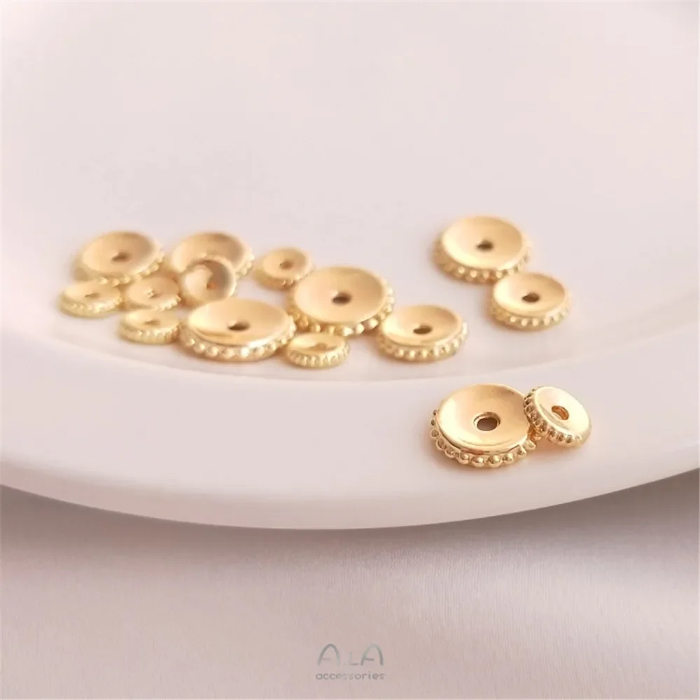 14K Gold Plated Concave circular lace divider hand scattered beads DIY bracelet necklace jewelry divider accessories