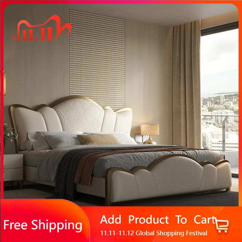 

Luxury Design Massage Bed Wooden European Simple Bedroom Bed Frame Queen Modern Princess Letto Matrimoniale Unique Furniture