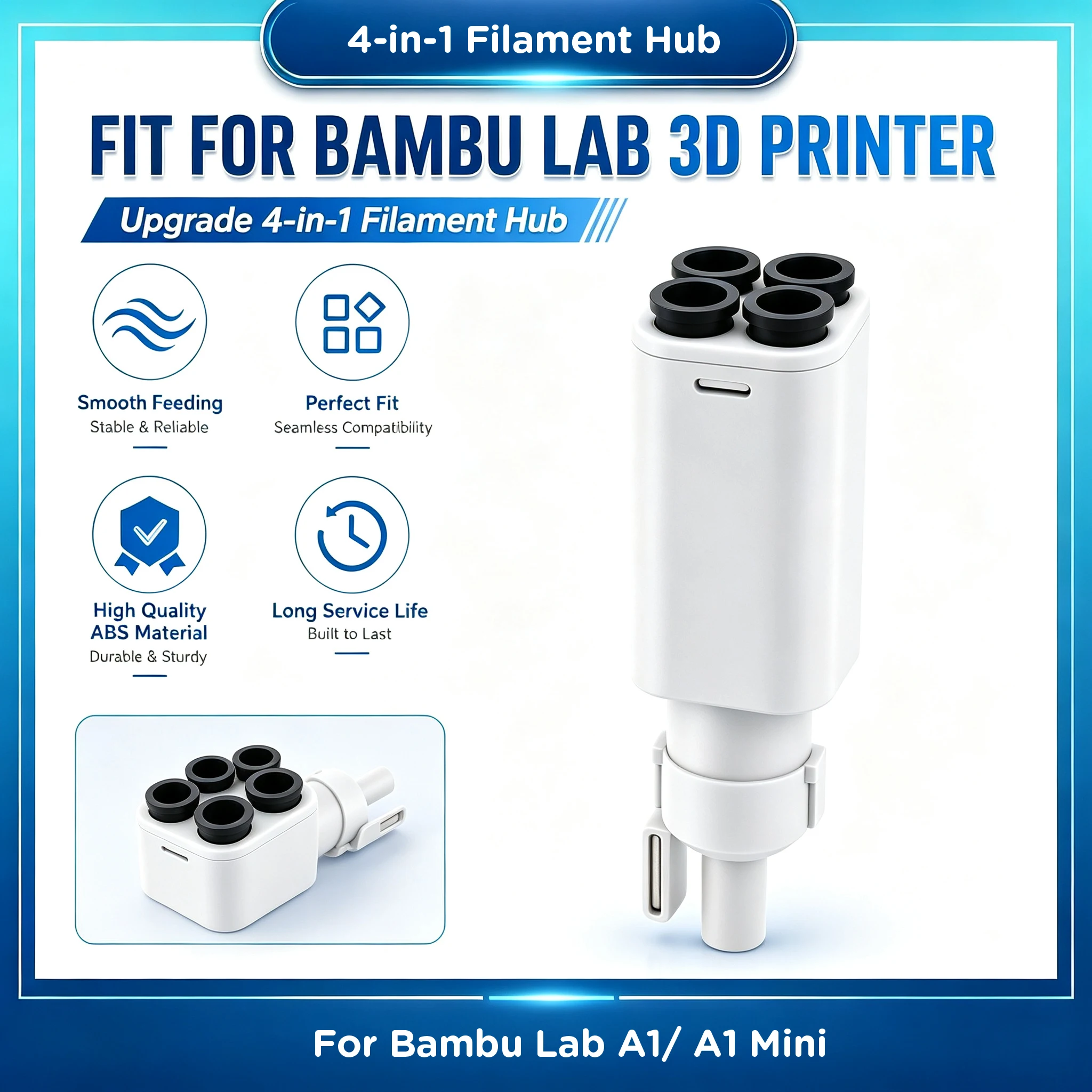 3D Printer Filament Hub Five Way Splitter Replacement Components Five-way Switch Filament Hub for Bambu Lab AMS Lite Accessories
