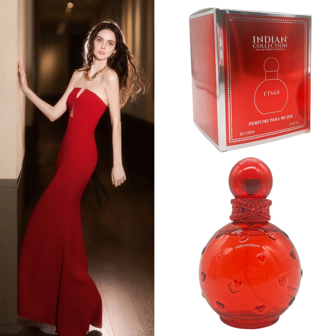 Red Orange 3.4oz, super large bottle,Women's Eau de Toilette - Delicate orange,lilies,amber Note - Feminine and Subtle 100ml.