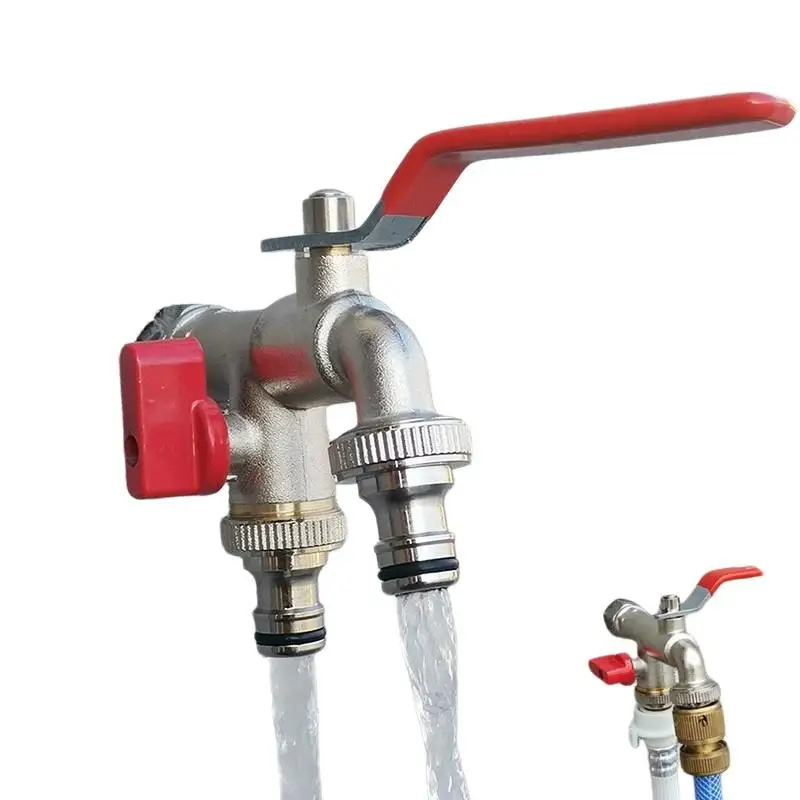 1Pcs With 2 Outlets Irrigation Joint Replacement Fitting 1/2'' 3/4'' IBC Water Tank Connector Garden Hose Tap Faucet Adapter