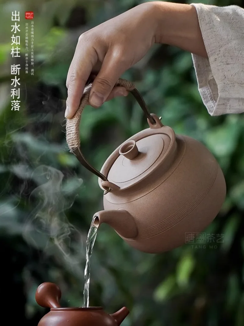 Medical Stone Teapot Coarse Pottery Kettle Open Fire Large Capacity Beam Pot