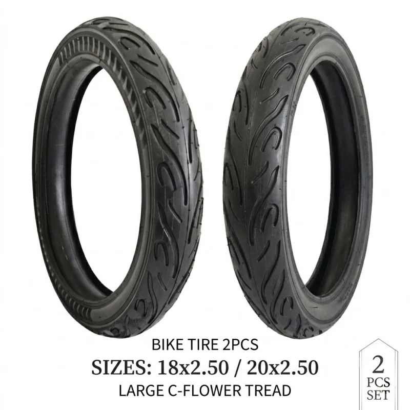 2Pcs Bicycle Outer Tires 18x2.50 20x2.50 Anti-Slip Bike Tyre Set for Kids BMX Mountain Cycle Parts Pokrishka Neumatico Bicicleta