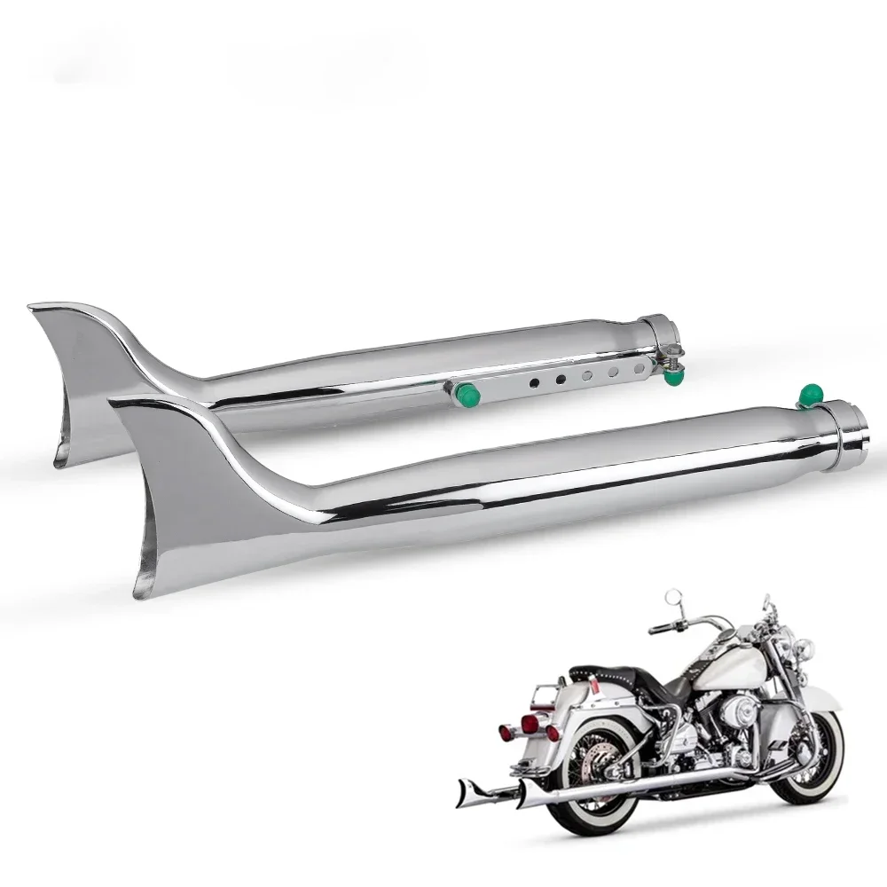

Motorcycle Retro Silver Fishtail Exhaust Muffler 24HP 32HP Engine Part Case for Ural K750 M1 M72 R71 R12 Dnepr MT12 XL883 1200