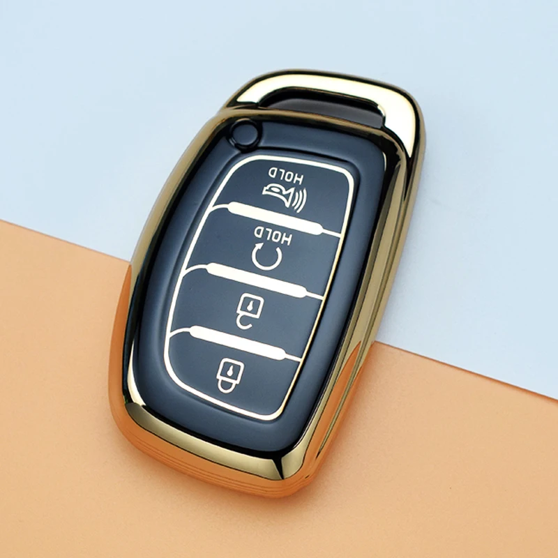 4 Buttons Flip Folding Key TPU Car Key Case Cover for Hyundai Sonata 2015 Key Shell Fob Auto Car Accessories