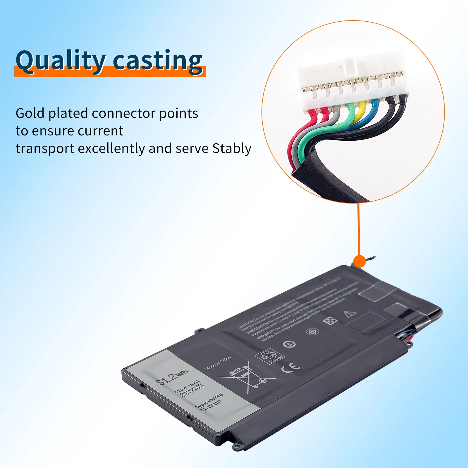 VH748 Laptop Battery For DELL Vostro 5460 5470 5560 14 5480 for Inspiron 14 5439 V5460D-1308 V5460D-1318 5470D-1328