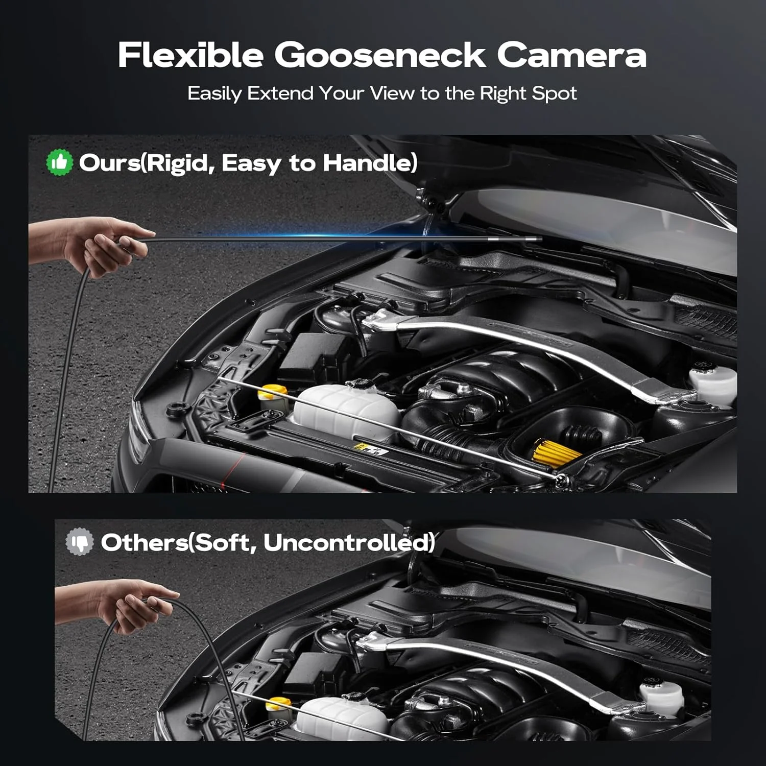 استنزاف أنابيب الصرف الصحي قناة السيارات مفصلية بوروسكوب المنظار كاميرا التفتيش للسيارات 3.9 مللي متر 360 1080p