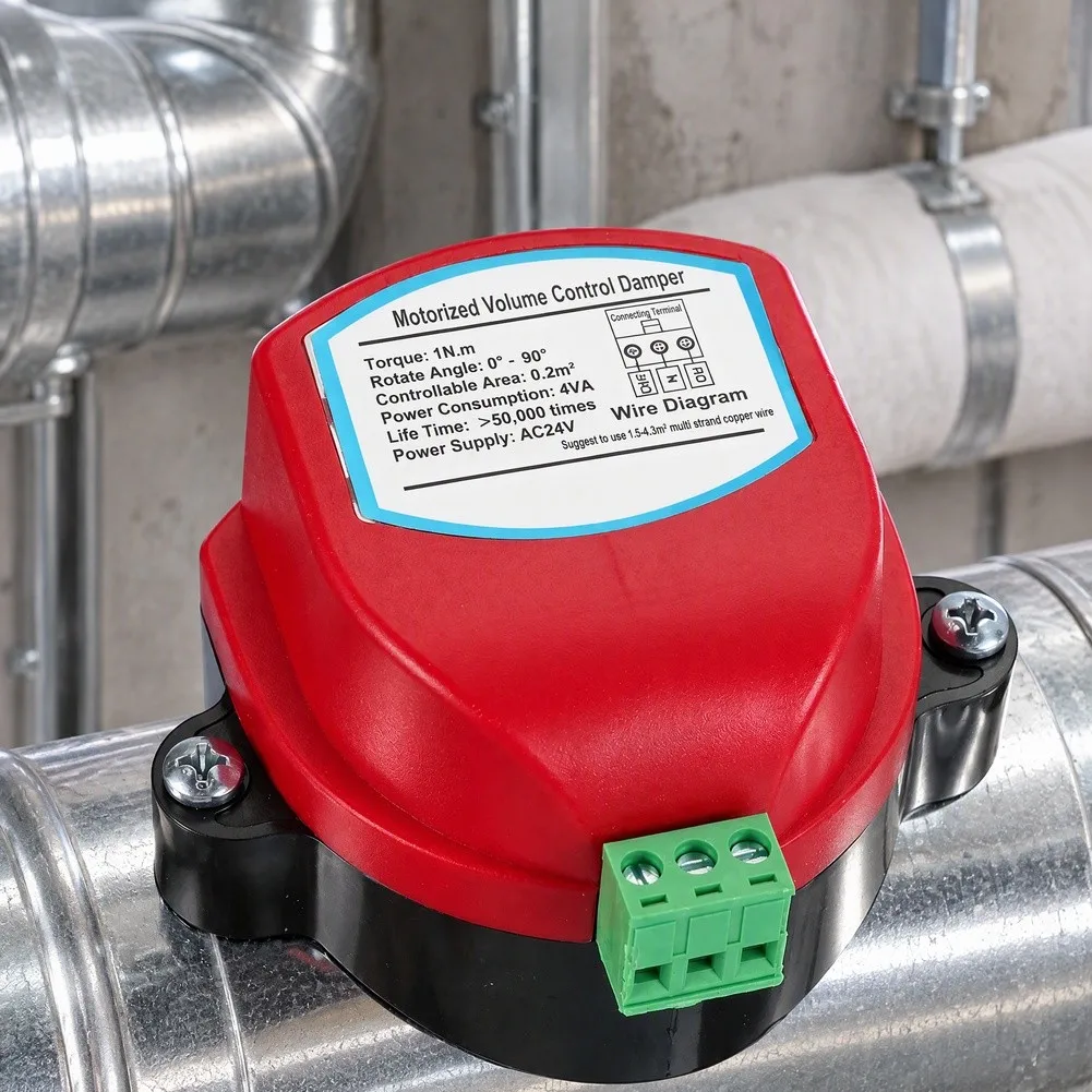 AC24V Electric Damper Actuator For Air Ventilation Systems Fast For Response 5s 90° Turn Compact Design HVAC Control Unit 1Nm