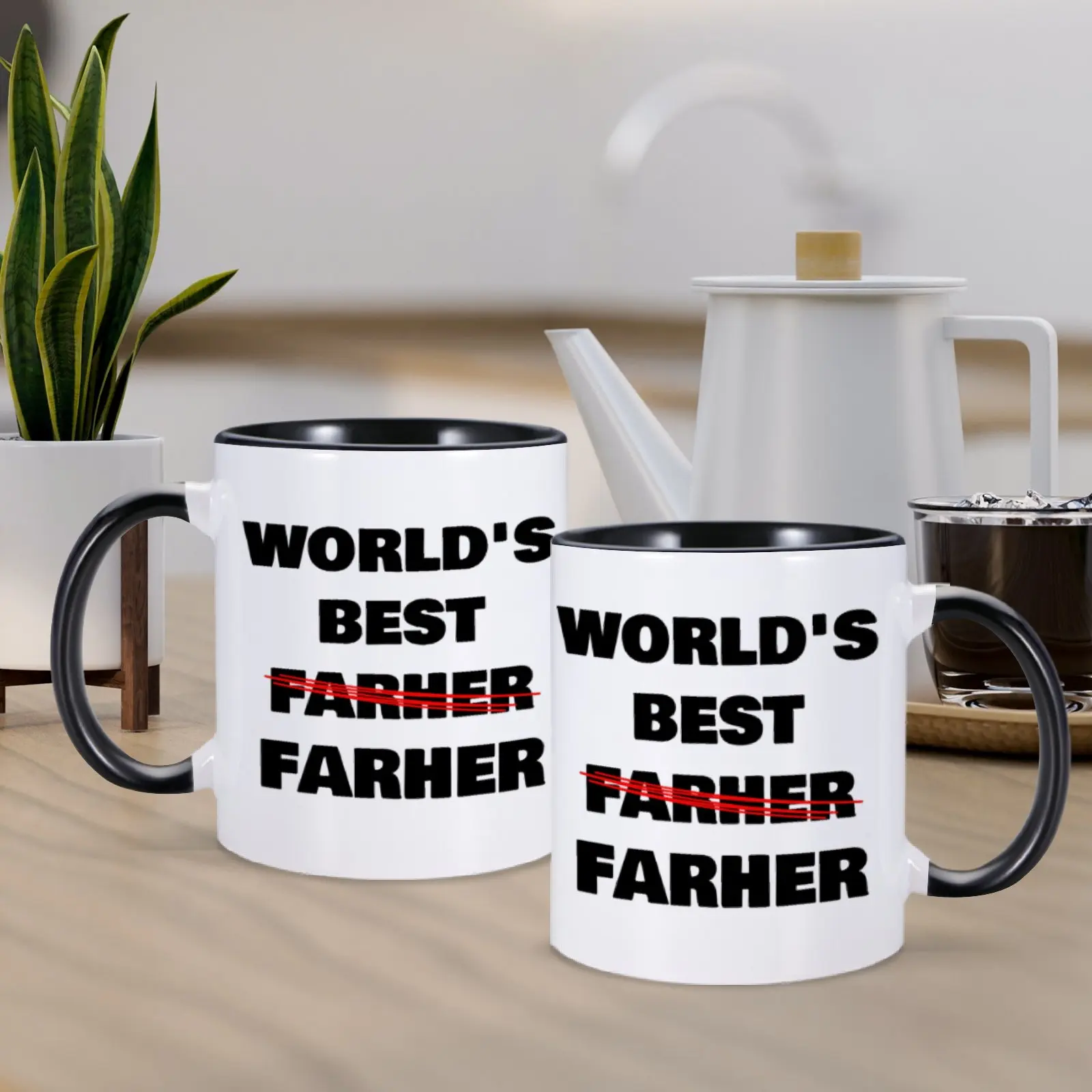 Personalized World's Best Father Funny Mug Birthday Gift 11 Oz Coffee Mugs for Daddy Papa Custom Office Home Tea Cup Humor Cups