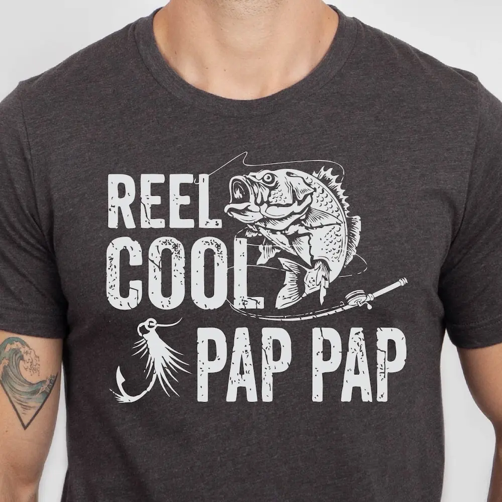 Reel Cool Pap T Shirt Fishing Father'S Day Lover Funny