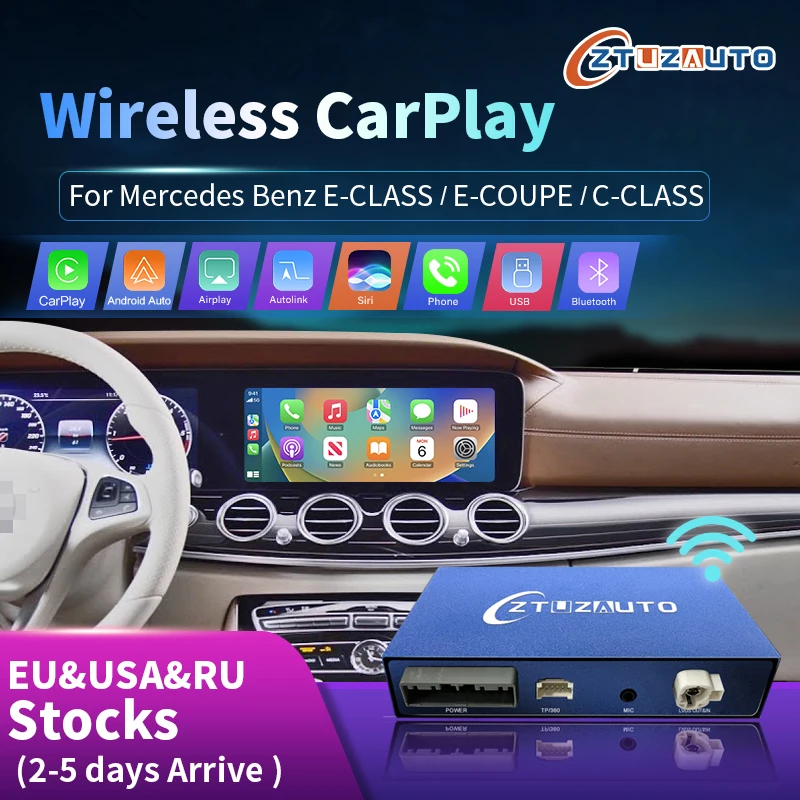 

Wireless CarPlay for Mercedes Benz E / C Class W207 W213 W205 , with Android Auto Mirror Link AirPlay Car Play Functions