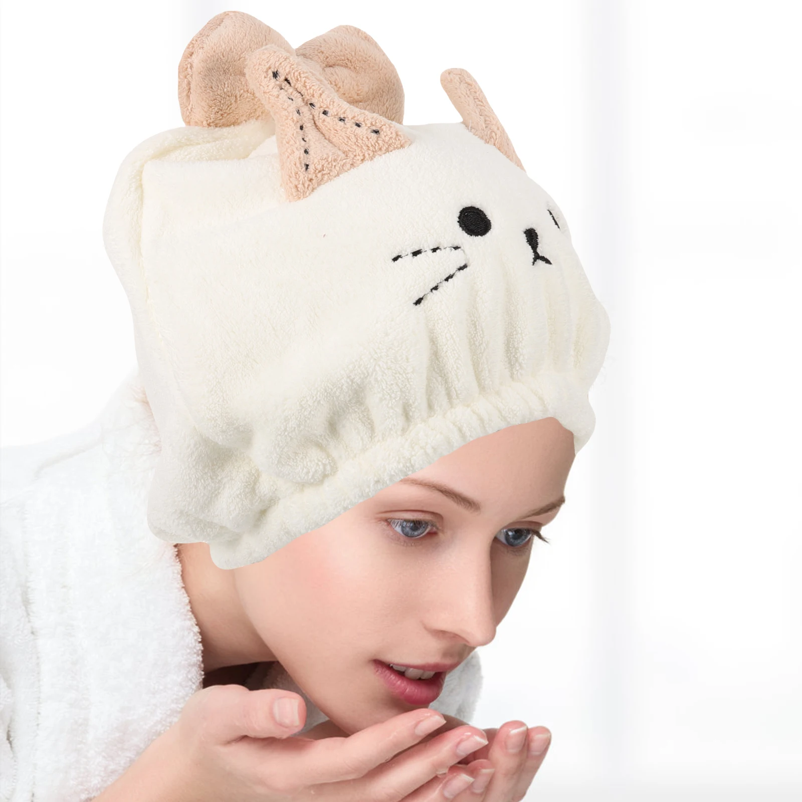 

2PCS Dry Hair Towel Rapid Drying Soft Water Absorbent Bath Shower Fast Hair Drying Cap Bath Cap Gym Home Travel Use