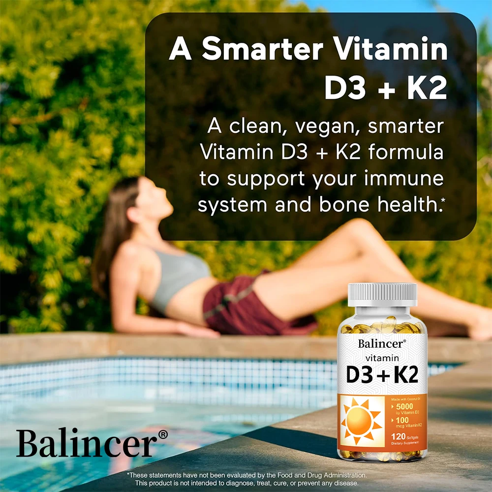 Vitamin D3 5000 IU & K2 MK7 100mcg, Infused with Virgin Coconut Oil,  2 in 1 Formula, Non-GMO | No Gluten - view 5