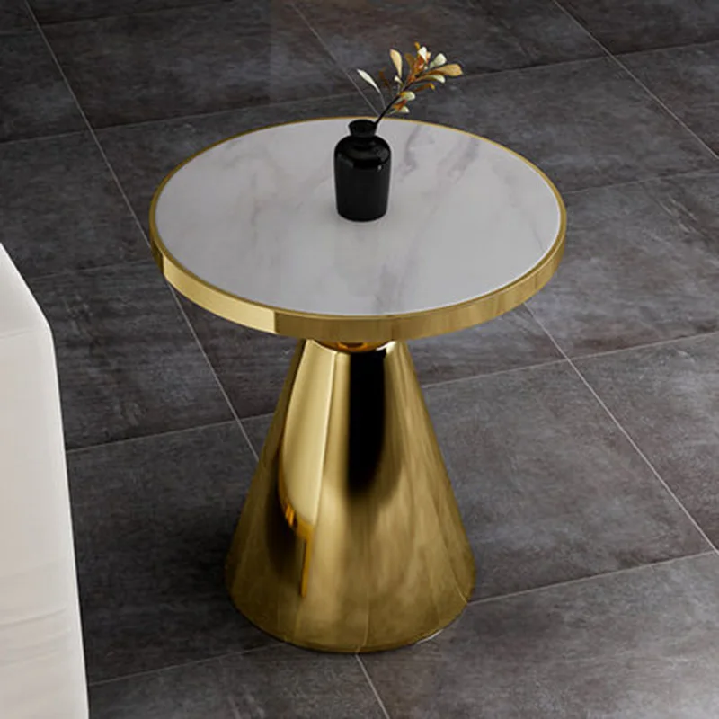 Light luxury marble side table simple modern office reception sofa round small tea table Nordic side cabinet corner table