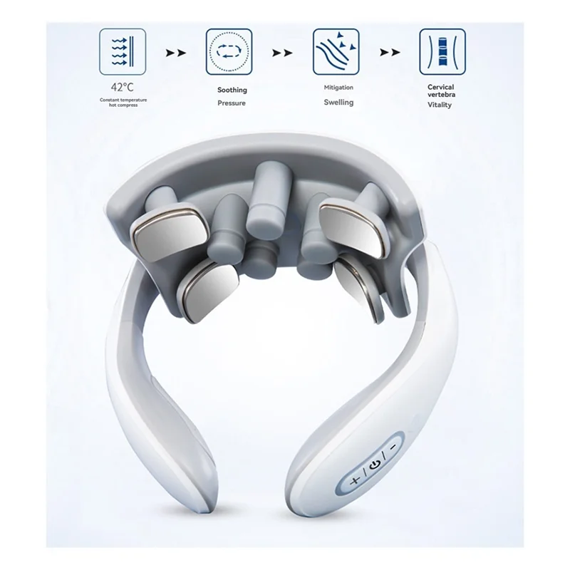 ABBK-draagbare cervicale stimulator Slimme cervicale stimulator Heet kompres Cervicale stimulator Oplaadbare cervicale stimulator