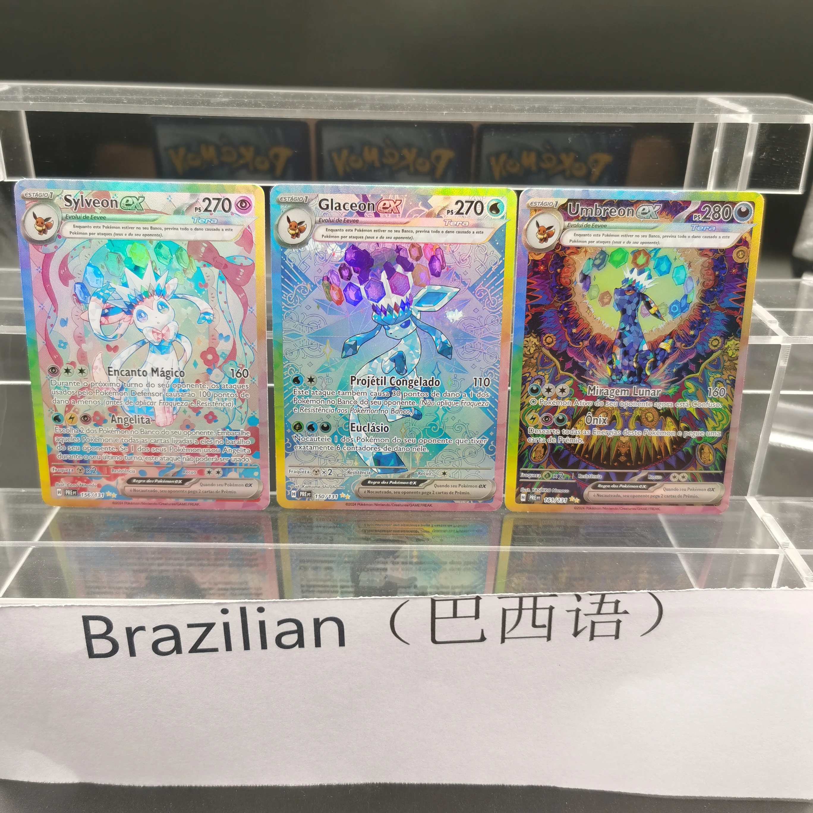 

PTCG Collection DIY Cards Brazilian Umbreon Sylveon Espeon ex Self Made Single Card Classic Game Anime Card Gift Toy