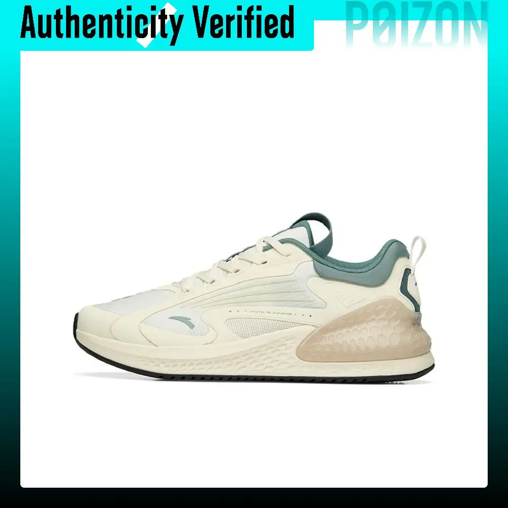 Anta C37+ Comfortable Slip Resistant Abrasion Resistant Low top Casual Running Shoes Women's Beige White Green 922235537-6