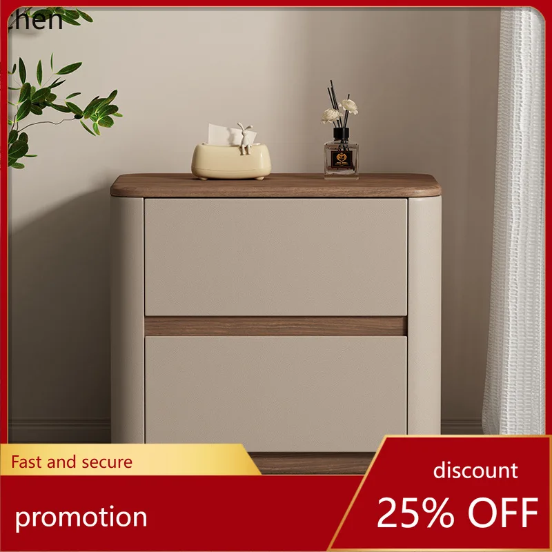 

LXC Minimalist Solid Wood Bedside Table High-End Home Bedroom Large Size Bedside Storage Cabinet