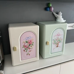 Vintage Rose Storage Box Kitchen Rack Household Spice Storage Cabinet Multifunctional Large Capacity Finishing Organizer