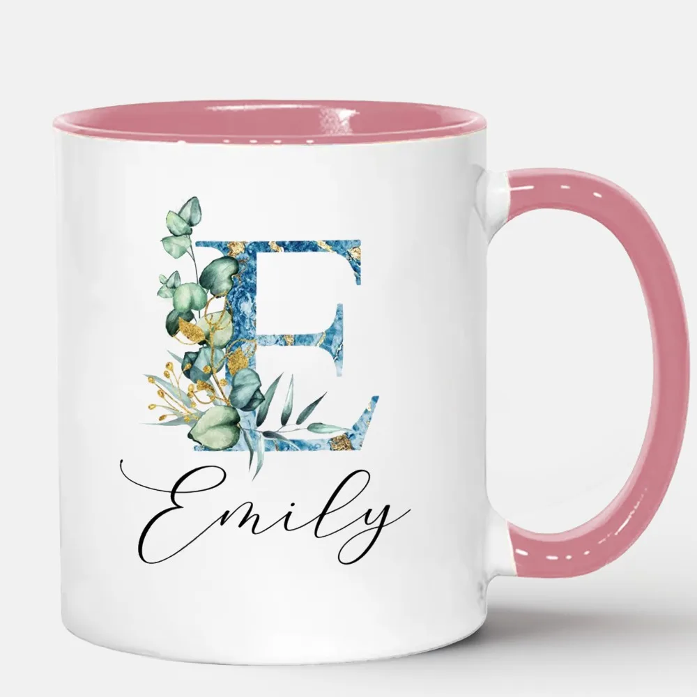 Customized 1pc Personalized Letter Coffee Mug Customizable Name or Pattern Elk Theme 11 Oz Capacity Christmas Winter Holiday Gif