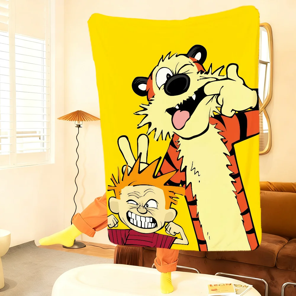 C-Calvin-N Anime Cute Blanket Throw Super Cosy Plush Living Room Sofa Couch Childish Birthday Gifts
