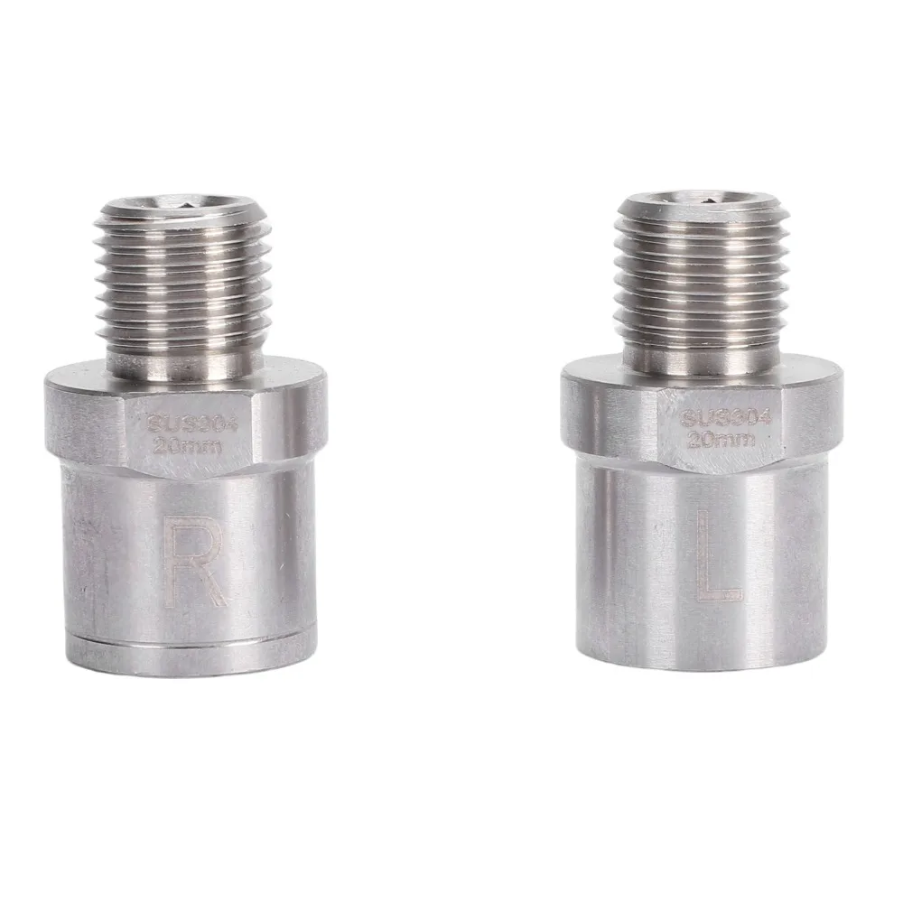 

1 Pair Male Thread 1/2in toFemale Thread 9/16in Bicycle Pedal Adapters Silver Stainless Steel Bike Pedal Extenders